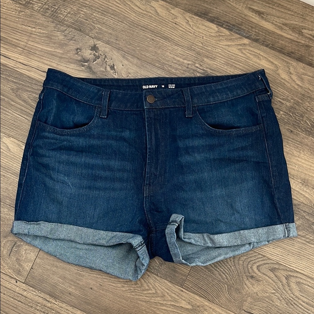 Old Navy High Rise Jean Shorts Cuffed Hem